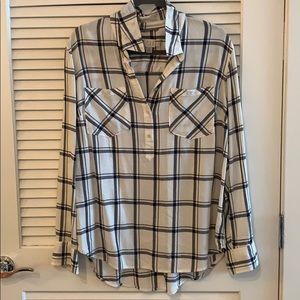 Black and white plaid button down shirt